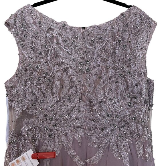 Mac Duggal Gown Dress Size 18 Appliquéd Cap Sleeve Bodice Flowy Lilac 20264 $598 - Picture 10 of 15